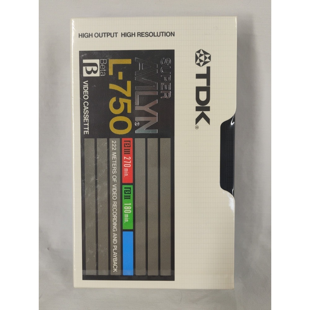 TDK Super Avilyn‎ L-750 Beta High Output Resolution Blank Video Cassette